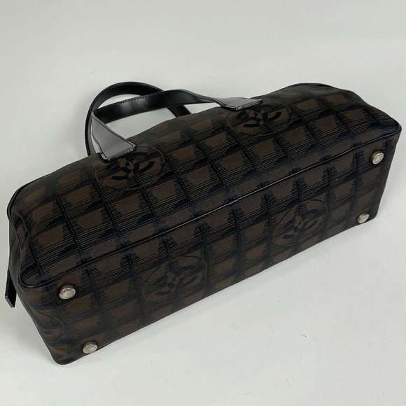 Chanel Jacquard Nylon Brown Handbag Travel Line Mini - Picture 1 of 6
